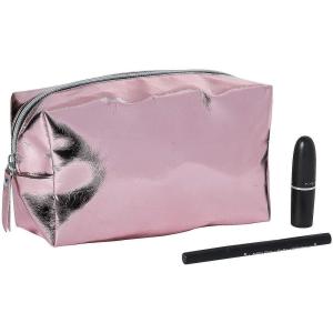 Fun Express – Rose Gold Metallic Makeup Bag for Wedding – Apparel Accessories – Totes – Misc Totes – Wedding – 1 Piece