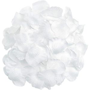 Fun Express Artificial Rose Petals (200 Pieces) Perfect for Wedding Decor, Flower Girls, Party and More (Burgundy)(White)
