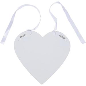 Fun Express Blank Heart Shape Sign with Ribbon – Customizable DIY Craft Sign Weddings Home Decor Special Events Perfect Personalization White Color Ideal Gifts Decorations Craft Projects – 1 Piece