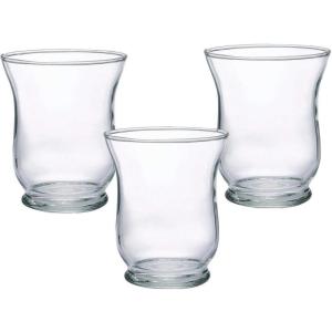 Fun Express Clear Glass Hurricane Candle Holders – Elegant Candle Holders for Weddings Home Decor Special Occasions & Table Centerpieces – Perfect for Candles & Decoration – Clear Glass 12 Pieces
