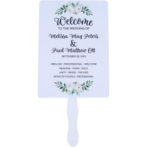Fun Express Personalized Greenery Wedding Program Hand Fans – Stationery – 12 Pieces