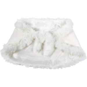 Fun Express Winter Wedding Faux Fur Tie Wrap – Elegant and Cozy Apparel Accessory for Weddings Holiday Events and Formal Occasions – Soft White Color – Perfect for Brides & Guests – 1 Piece
