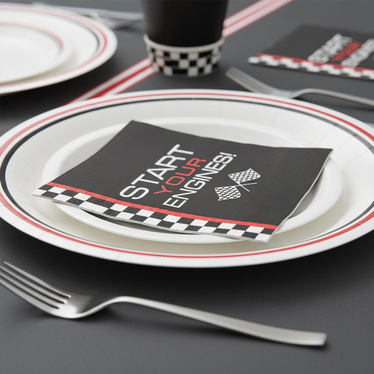 image:imageFun Express Race Car Checkered Flag Luncheon Napkins 65 Paper Napkins for Racing Themed Parties Tableware Celebrations Special Events Fun Party Supplies for Kids Birthdays amp More 16 Pieces