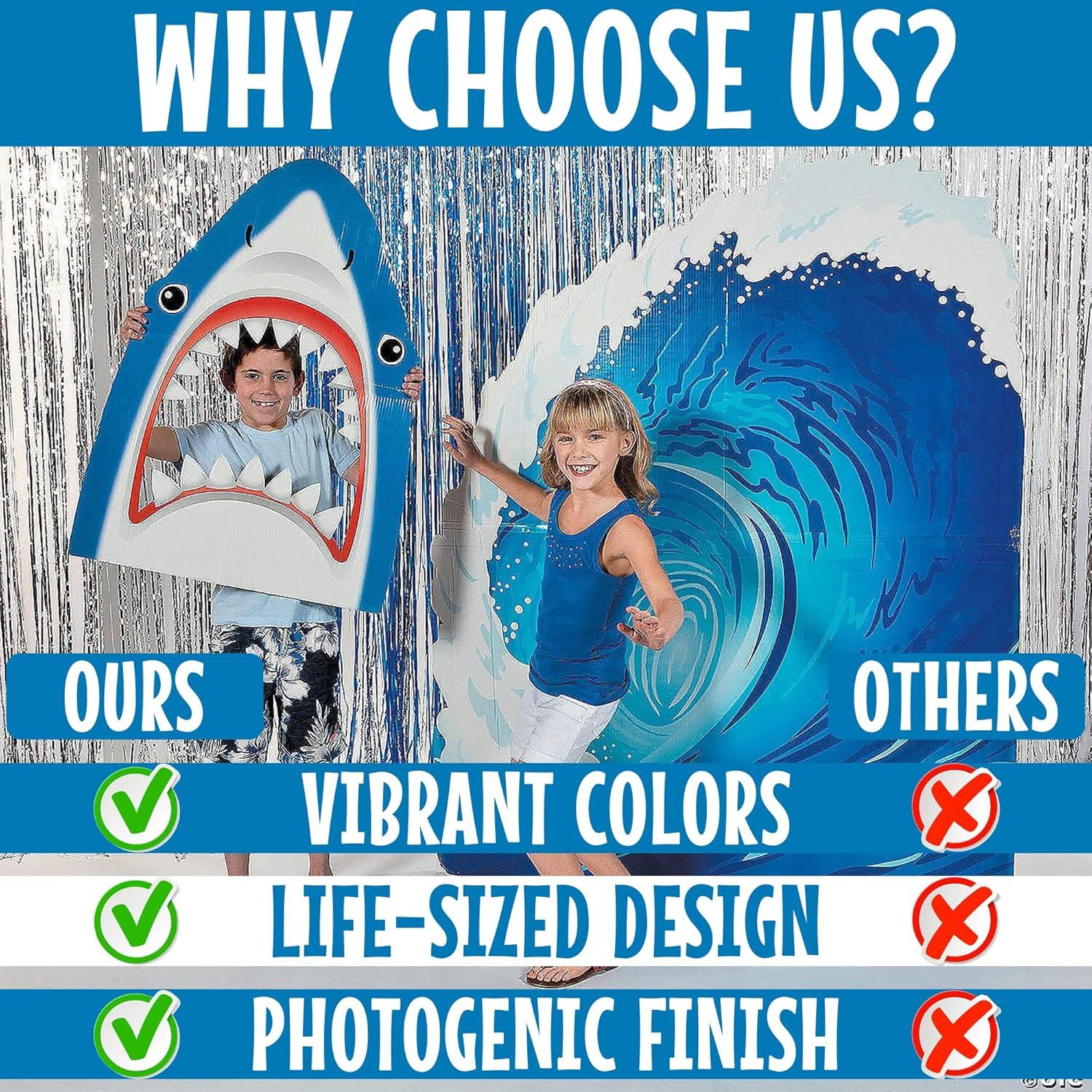 image:imageFun Express Shark Cardboard Cutout Life Size 3 Feet Tall Premium Photo Booth Prop amp Standee for Shark Party Decorations Perfect for Birthday Parties Beach Theme Events amp Kids Room Decor