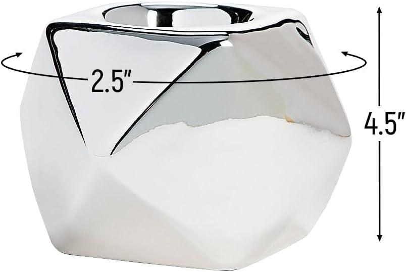 image:imageFun Express Silver Reflective Geo Tealight Holders Elegant Home Dcor Ambient Lighting Stylish Geometric Design Ideal for Weddings Parties Special Occasions Adds Modern Charm Any Space 3 Pieces
