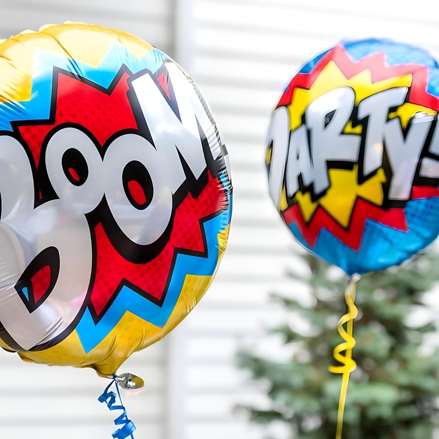 image:imageFun Express Superhero Mylar Balloon 18 inch City Scape and Comic Designs Birthday Party Decor VBS Vacation Bible School SuppliesDecor Set 3 Pieces