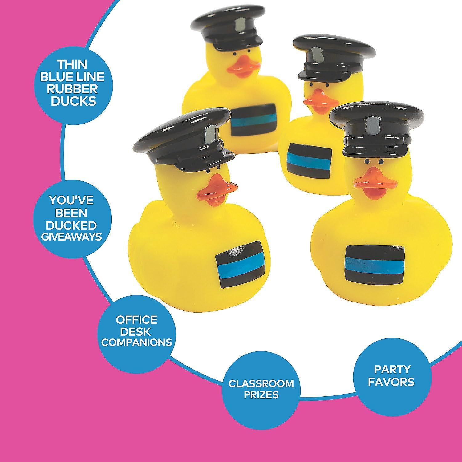 image:imageFun Express Thin Blue Line Police Rubber Ducks Birthdays Grand Events Party Favors Table Decorations Treasure Chest Supplies Blue 12 Pieces