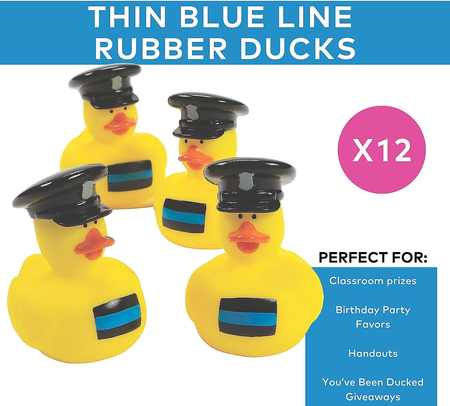 image:imageFun Express Thin Blue Line Police Rubber Ducks Birthdays Grand Events Party Favors Table Decorations Treasure Chest Supplies Blue 12 Pieces