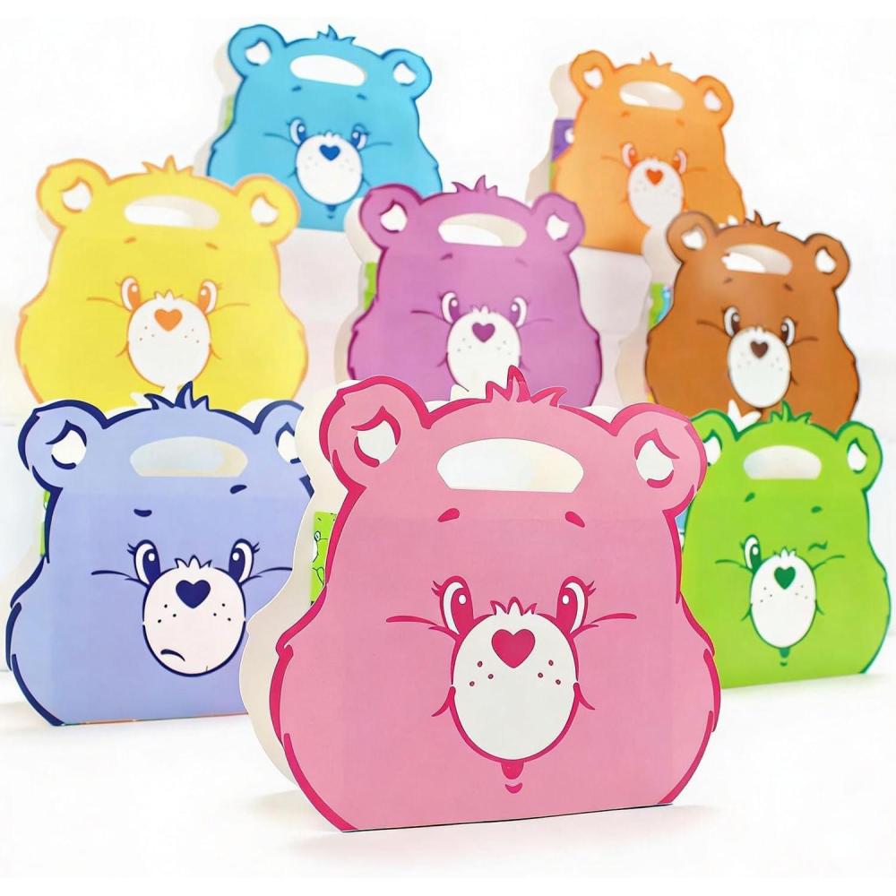 image:imageCare Bears Cardstock Party Favor Boxes 11 x 9 8 Count Colorful Treat Boxes for Birthday Celebrations amp Goodie Bags