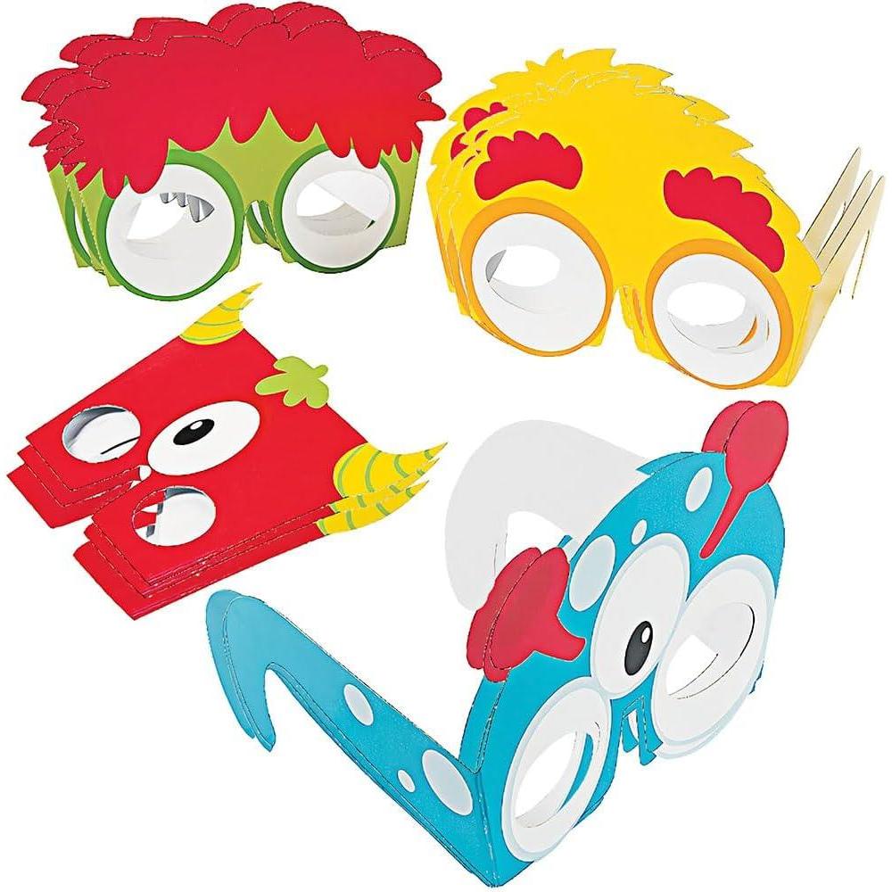 image:imageFun Express Monster Party Paper Glasses for Birthday Apparel Accessories Eyewear Novelty Glasses Birthday 12 Pieces