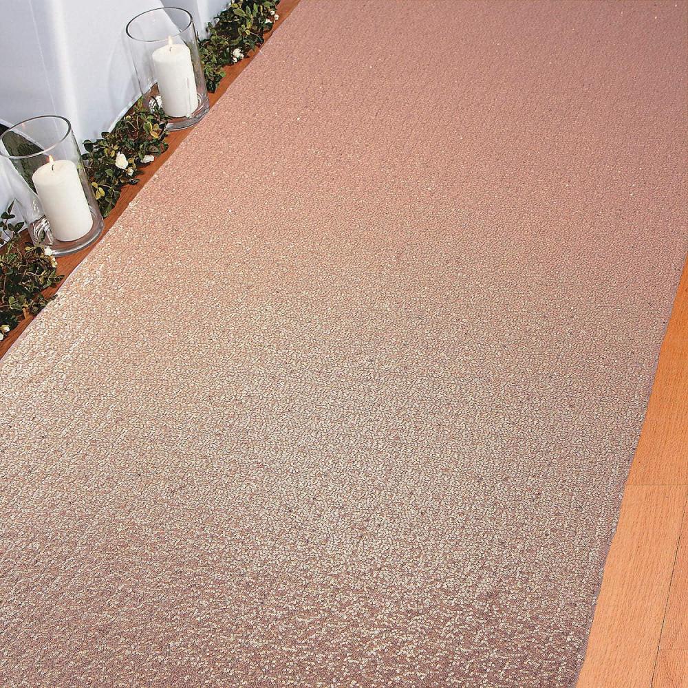 image:imageFun Express  Rose Gold Sequin Aisle Runner 25ft for Wedding  Party Decor  General Decor  Aisle Runners  Wedding  1 Piece