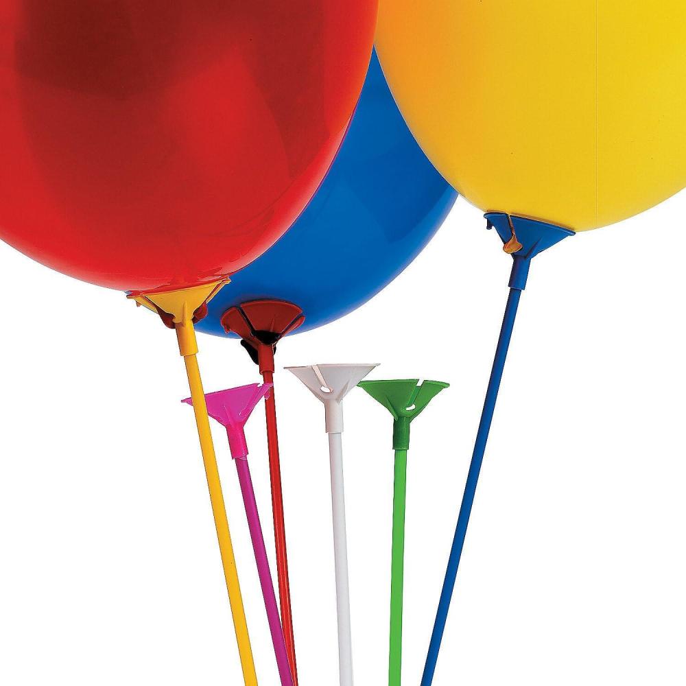 image:imageFun Express Balloon Sticks with Cups 144 Pack Premium Plastic Balloon Holders for Party Decorations Centerpiece Accessories for Birthdays Weddings amp Events 6 Vibrant Colors