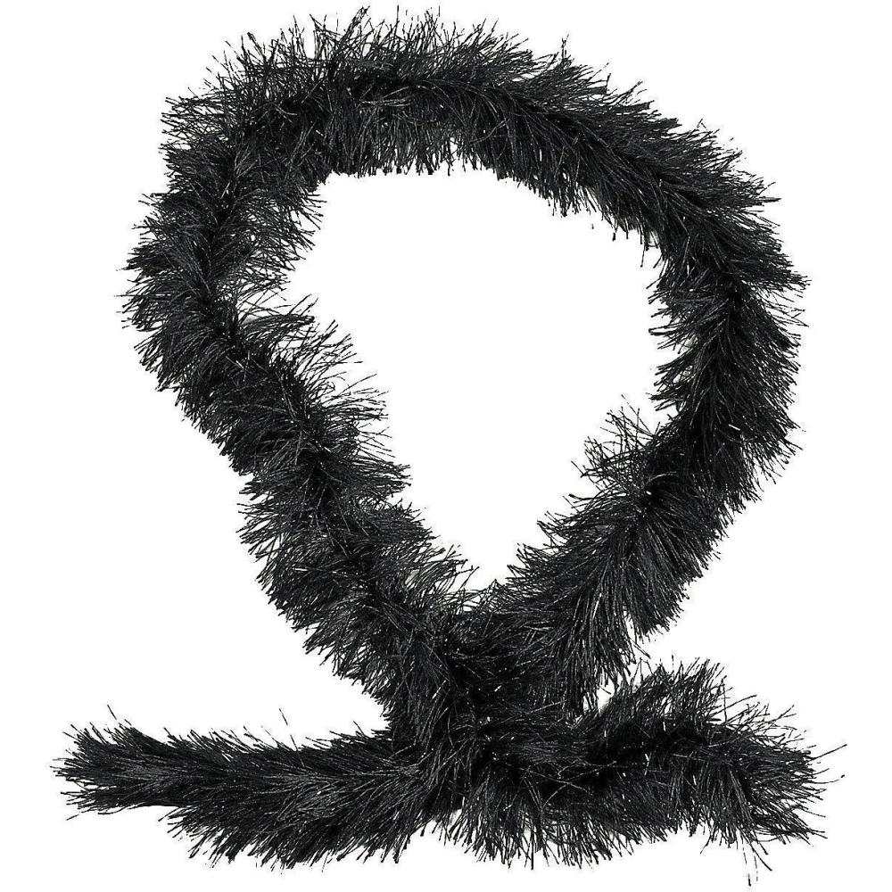 image:imageFun Express Black Fringe Boas Stylish Polyester Costume Accessories for Halloween Christmas Tea Parties Weddings and DressUp Events 12 Pieces