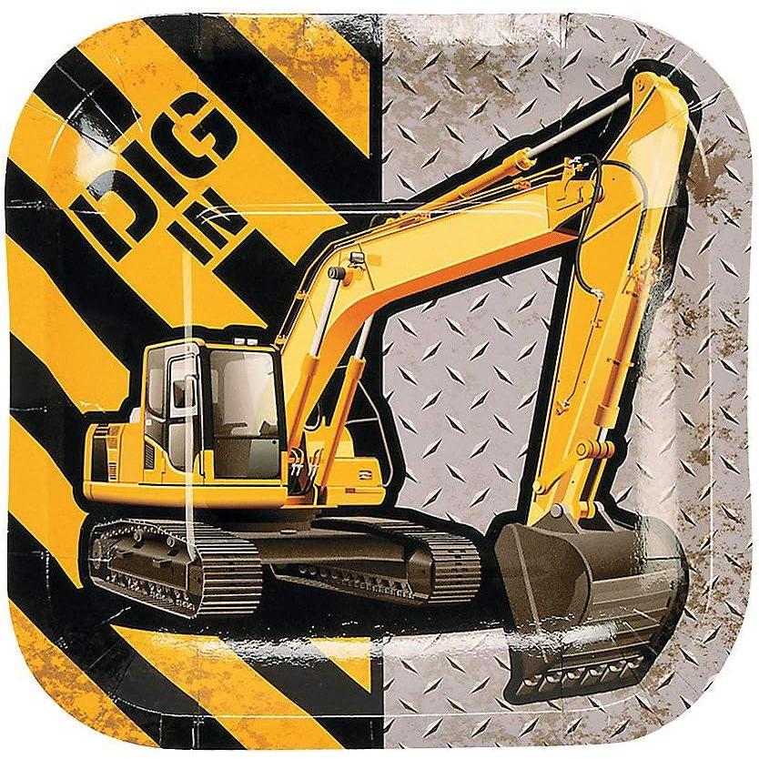 image:imageFun Express Construction Zone Dessert Plates for Birthday  Party Supplies  8 Pieces