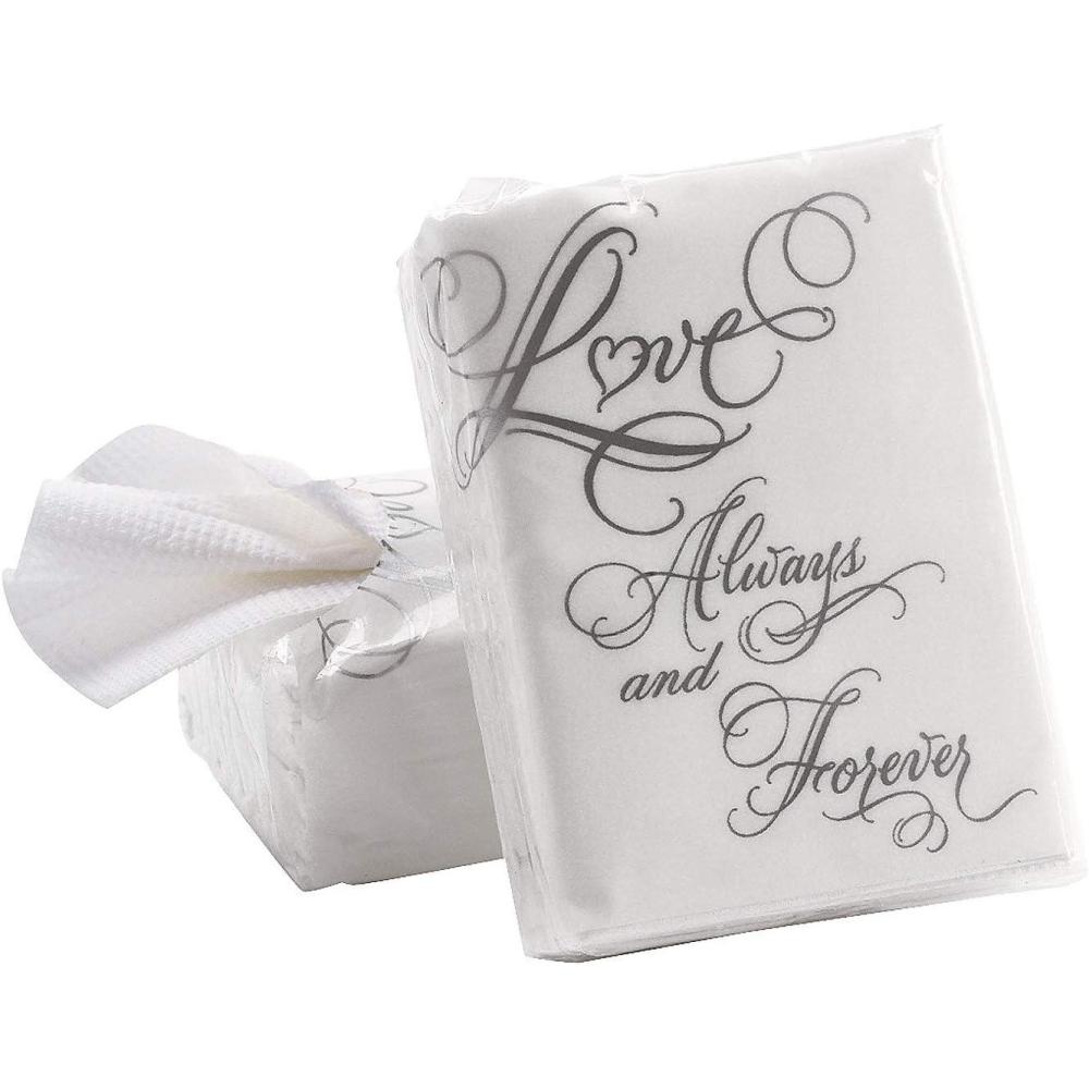 image:imageFun Express Love Always and Forever Wedding Tissue Packs Set of 10 Wedding Ceremony and Party Favor Table Supplies