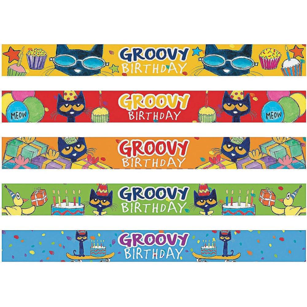 image:imageFun Express Pete the Cat Birthday Slap Bracelets Jewelry 10 Pieces