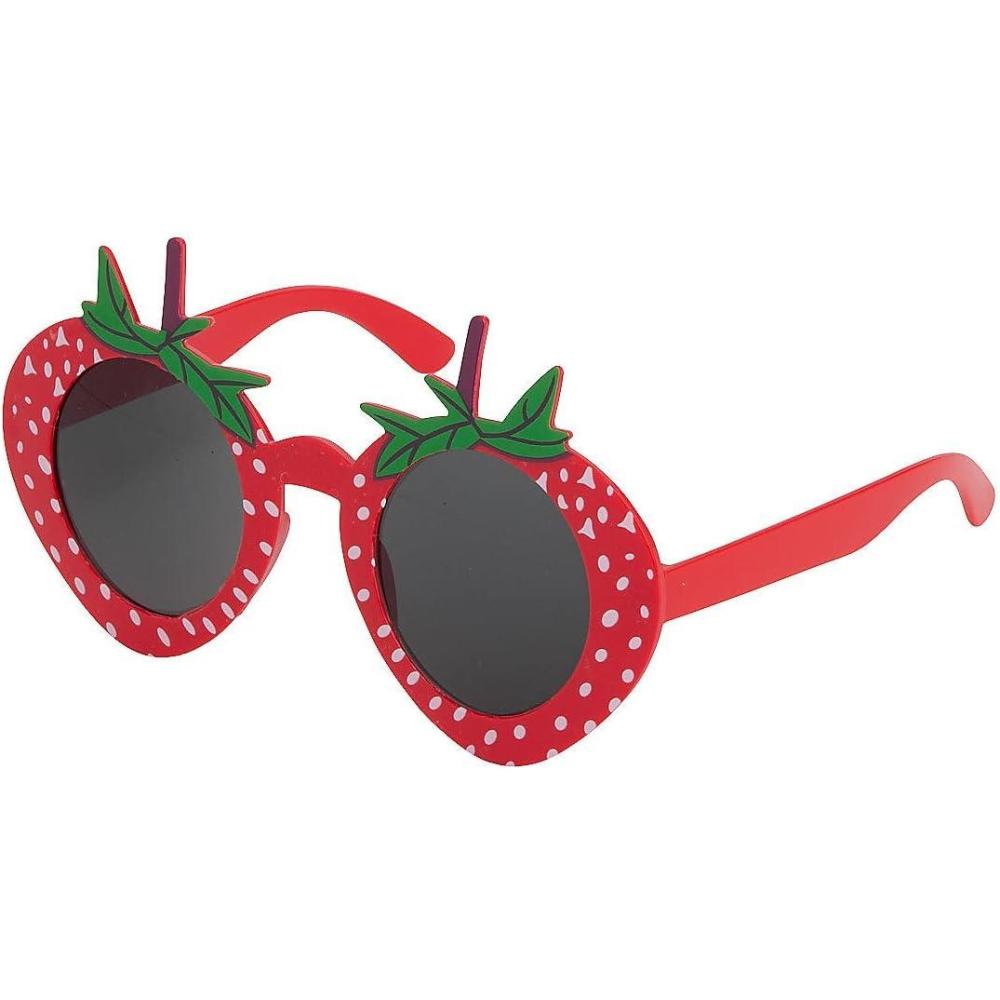 image:imageFun Express Strawberry Sunglasses Kids Bulk 12 Pack Colorful Party Glasses for Birthday Party Favors Fun Plastic Sunglasses for Kids Party Bags amp Summer Celebrations Red Fruit Design