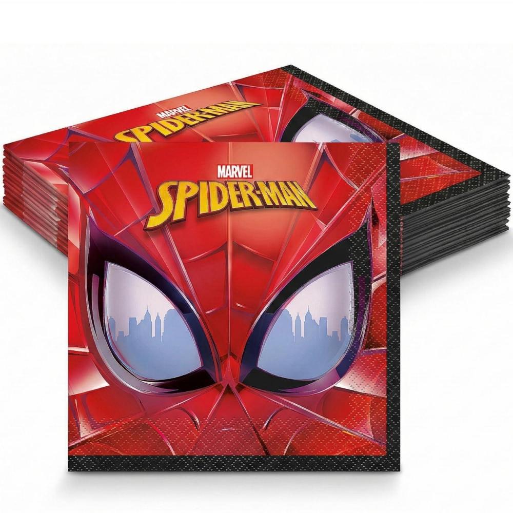 image:imageMarvel SpiderMan Luncheon Napkins 16 Ct 65 2Ply Paper Napkins for Kids SpiderMan Birthday Party Supplies Superhero Tableware amp Decorations