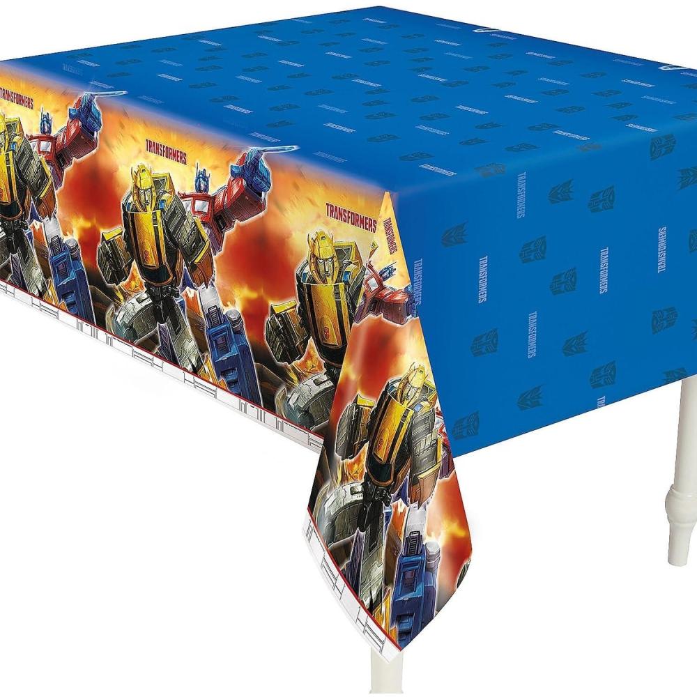 image:imageTransformers Tablecloth  Optimus Prime amp Bumblebee Plastic 54 x 84 1 Pc  Rectangle Party Table Decor for Kids Birthday amp Themed Celebrations
