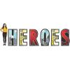 Fun Express 27 inch x 50 inch Heroes Comic Letter Cardboard Cutout Stand-Ups – 6 Piece Set | Perfect for Birthday Party Decorations, Classroom Wall Decor, & Themed Events