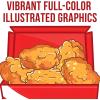 Fun Express 8 1/4″ – 16″ Food Party Chicken Nuggets Cardstock Wall Cutouts Set – 7 Pieces
