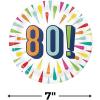 Fun Express 80th Birthday Burst Paper Dessert Plates – Vibrant Party Tableware for Celebrating Milestone Birthdays – 8 Pieces