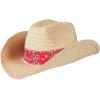 Fun Express Cowboy Hat Straw Cowgirl Hat Bulk 12 Pack – Western Party Decorations & Favors for Men Women | Rodeo Theme Birthday Parties, Country Events & Costume Accessories with Red Bandana Accent