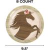Fun Express Crown of Flowers Horse Party Paper Dinner Plates – Cow Horse Party Decorations Themed Dessert Plates – Tableware Disposable for Kids Western Baby Shower Birthday Party Decor – 8 Pieces