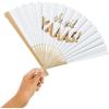 Fun Express She Said Yas Folding Hand Fans – Elegant Wedding Engagement Bachelorette Party Favors for Brides Bridesmaids Guests – Perfect for Celebrations Special Occasions – 12 Pieces – White, Gold