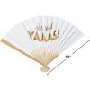 Fun Express She Said Yas Folding Hand Fans – Elegant Wedding Engagement Bachelorette Party Favors for Brides Bridesmaids Guests – Perfect for Celebrations Special Occasions – 12 Pieces – White, Gold