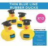 Fun Express Thin Blue Line Police Rubber Ducks, Birthdays, Grand Events, Party Favors, Table Decorations, Treasure Chest Supplies – Blue (12 Pieces)