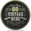 Fun Express Vintage Dude 60th Birthday Party Dessert Plates – Stylish Paper Plates for Celebrating Milestone Birthdays – Party Supplies – 8 Piece