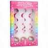 Hello Kitty Pink Foil Hanging Swirl Decorations, 30-Inch (3 Count), Sanrio Ceiling Swirl Streamers for Birthday Parties, Kids Room Décor and Themed Events