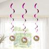 Hello Kitty Pink Foil Hanging Swirl Decorations, 30-Inch (3 Count), Sanrio Ceiling Swirl Streamers for Birthday Parties, Kids Room Décor and Themed Events