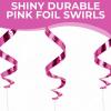 Hello Kitty Pink Foil Hanging Swirl Decorations, 30-Inch (3 Count), Sanrio Ceiling Swirl Streamers for Birthday Parties, Kids Room Décor and Themed Events