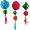 Fun Express – Party Animal Honeycombs with Tassles for Birthday – Party Decor – Hanging Decor – Tissue – Birthday – 3 Pieces