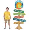 Fun Express – Surfs Up Birthday Directional Sign for Birthday – Party Decor – Large Decor – Floor Stand Ups – Birthday – 1 Piece