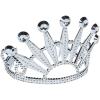 Fun Express Elegant Diamond Cut Plastic Tiara – Shiny Silver Crown for Pageants Weddings Parties Costumes & Special Occasions – Ideal for Dress-Up Royalty Celebrations & Photography Props – 1 Piece
