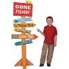 Fun Express Little Fisherman Gone Fishing Directional Sign (over 5 feet) Birthday Party Decor – Red
