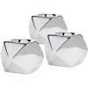 Fun Express Silver Reflective Geo Tealight Holders – Elegant Home Décor Ambient Lighting Stylish Geometric Design – Ideal for Weddings Parties Special Occasions Adds Modern Charm Any Space – 3 Pieces