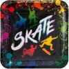 Fun Express Skateboard Party Kick Flip Square Paper Dinner Plates – Skateboard Disposable Dessert Paper Plates – Decorations Tableware for Birthday Wedding Baby Shower – Party Supplies – 8 Pieces