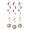 Hello Kitty Pink Foil Hanging Swirl Decorations, 30-Inch (3 Count), Sanrio Ceiling Swirl Streamers for Birthday Parties, Kids Room Décor and Themed Events