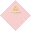Light Pink Birthday Cake Personalized Napkins with Gold Foil – Luncheon – Party Supplies – 50 Pieces
