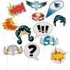 Super Hero Stick Costume Props (1 Dozen) PhotoBooth Supplies, Birthday Party Favors, DIY Decorations