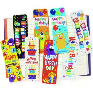Bold & Bright Multicolor Birthday Cardstock Bookmarks – 2″ x 6″ (Pack of 48) – Colorful & Fun Design – Perfect Party Favors & Keepsakes