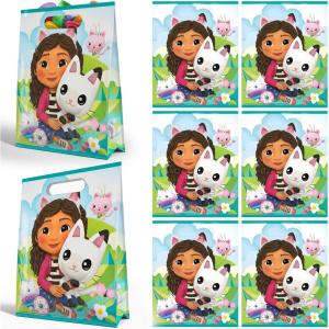 DreamWorks Gabby’s Dollhouse Plastic Goody Bags, 8 Count Party Favor Bags with Gabby & Friends, 7.5″ x 8.75″ for Kids’ Birthday Parties & Themed Celebrations