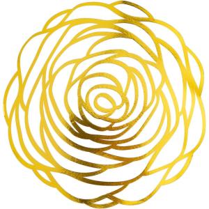 Eye-catching Rose Shaped Gold Foil & Cardstock Chargers – 12″ x 12″ (Pack of 24) – Perfect for Weddings, Banquets, Formal Dinners, and Parties