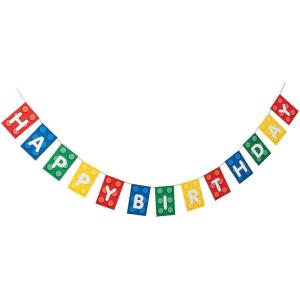 Fun Express – Block Party Garland for Birthday – Party Decor – Hanging Decor – 1 Piece