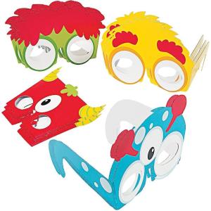 Fun Express – Monster Party Paper Glasses for Birthday – Apparel Accessories – Eyewear – Novelty Glasses – Birthday – 12 Pieces