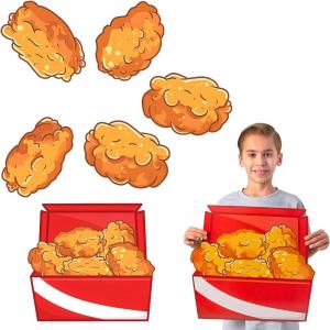 Fun Express 8 1/4″ – 16″ Food Party Chicken Nuggets Cardstock Wall Cutouts Set – 7 Pieces